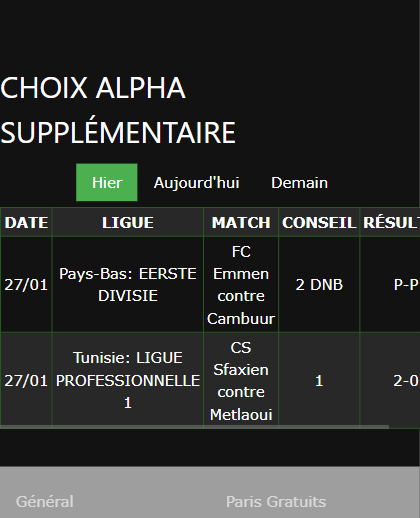 pari VIP gagné ticket